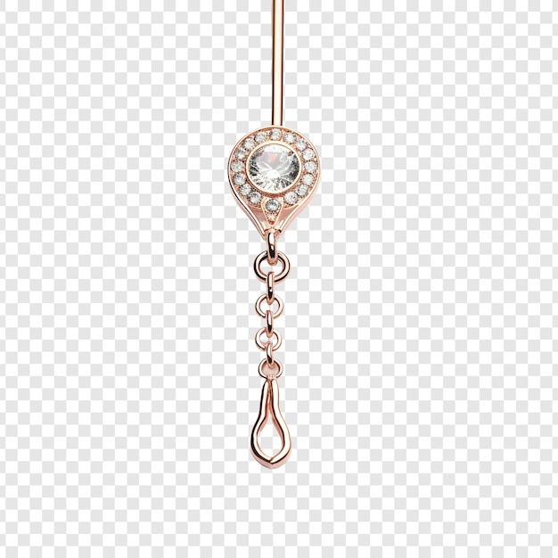 PSD navel piercing isolated on transparent background