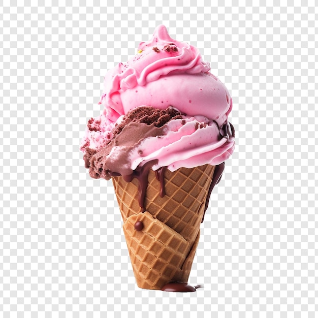 PSD neapolitan ice cream isolated on transparent background