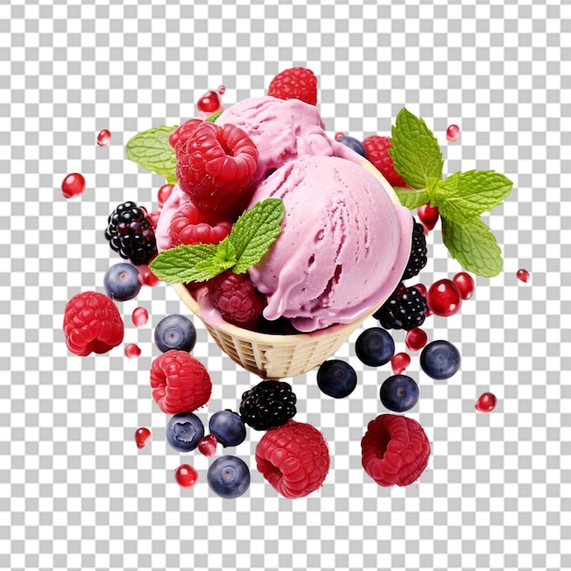 PSD neapolitan ice cream isolated on transparent background