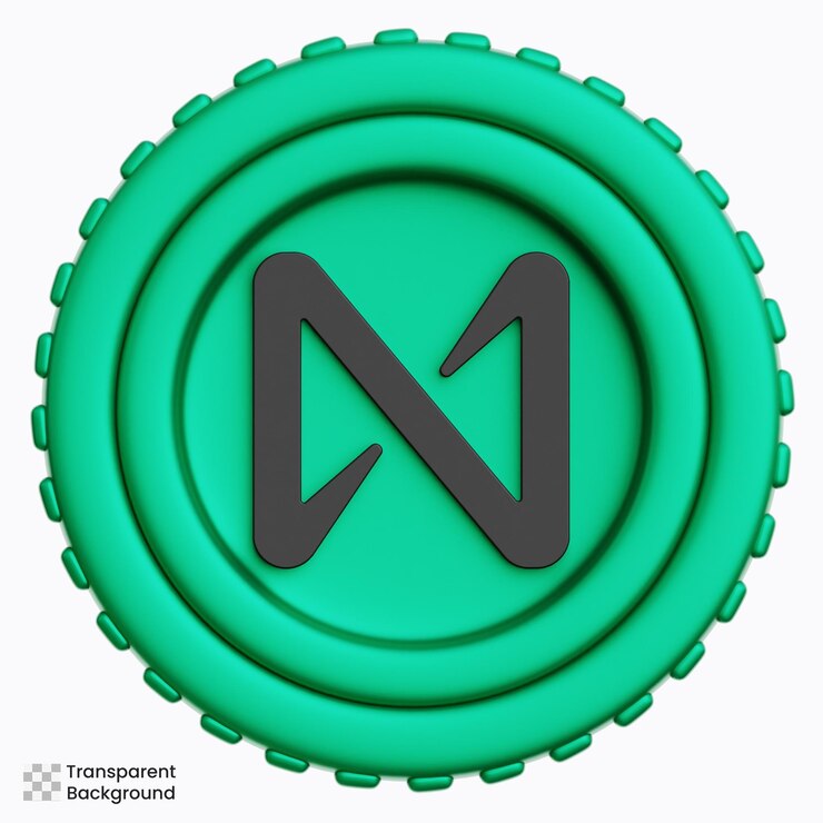 PSD near coin 3d illustration