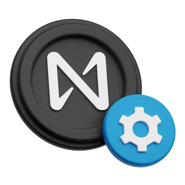 NEAR Protocol crypto token 3d icon isolated on the white background