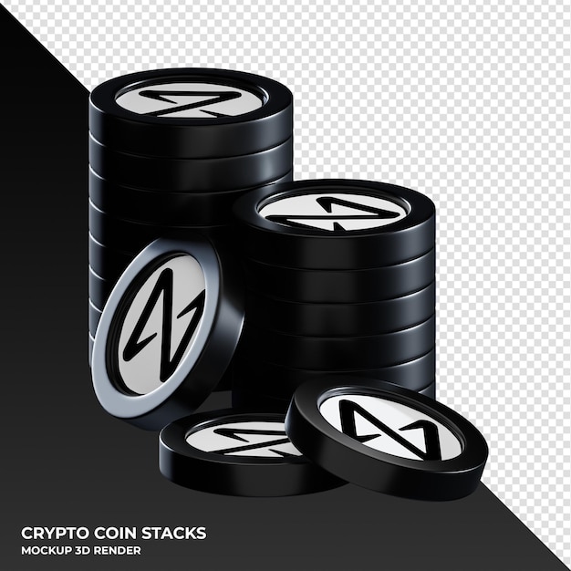 Near 프로토콜 Near 코인 스택 Cryptocurrency 3d 렌더링 그림