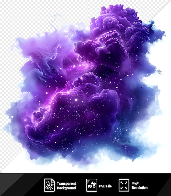 PSD nebula cloud vector symbol interstellar purple color in the sky