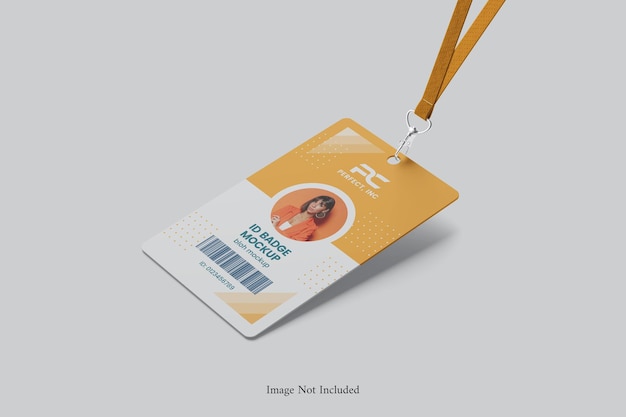 PSD neck identity card holder mockup