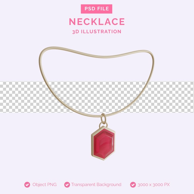 Necklace 3d illustration