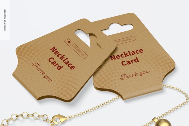 Premium PSD  Necklace cards mockup