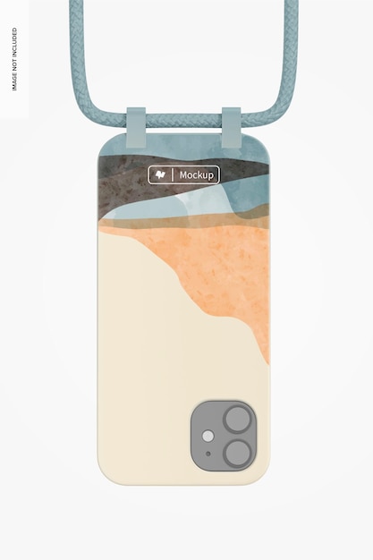 PSD necklace case mockup, front view