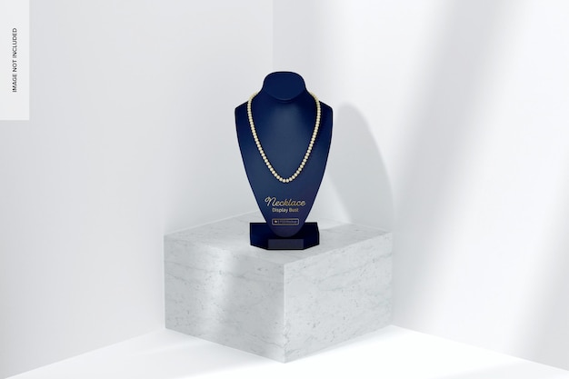 PSD necklace display bust mockup