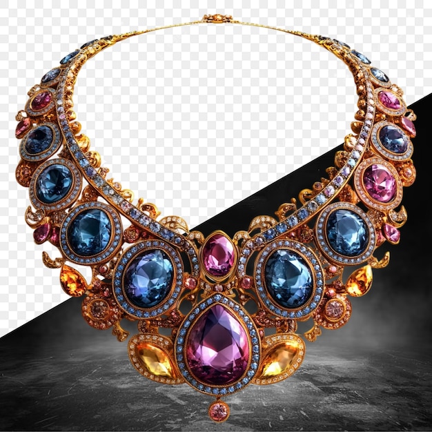 a necklace with a diamond and gemstone on it