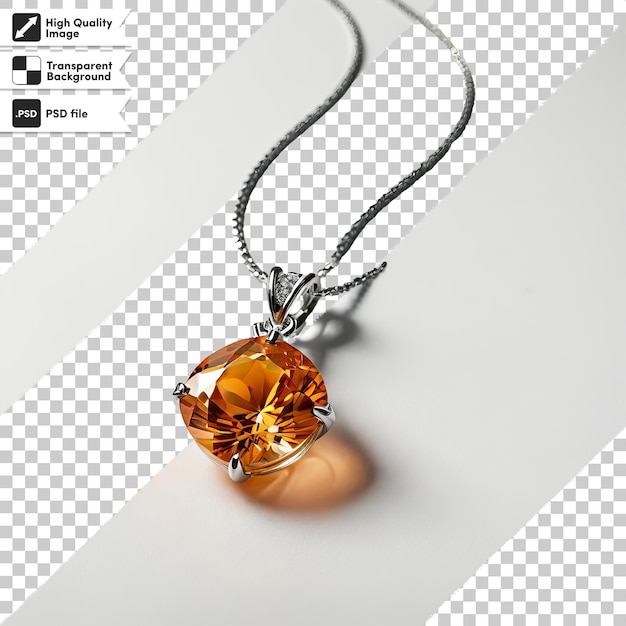 PSD a necklace with a gold flower on it is shown on a white background