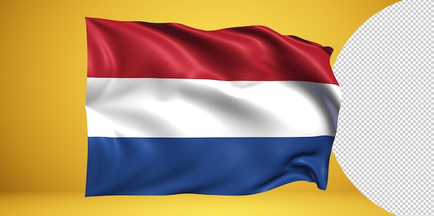 PSD nederland zwaaiende vlag png op transparante achtergrond