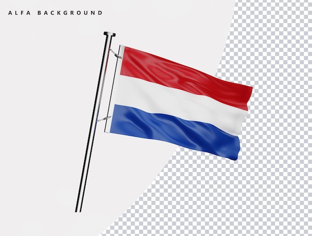 Nederlandse vlag van hoge kwaliteit in realistische 3D-weergave