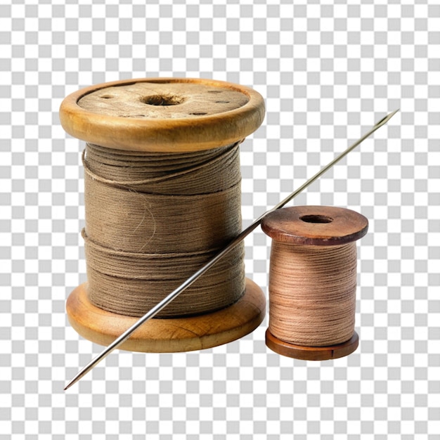 PSD needle and colorful thread on transparent background