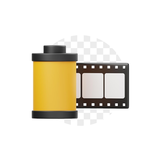 PSD negative film roll 3d icon premium psd