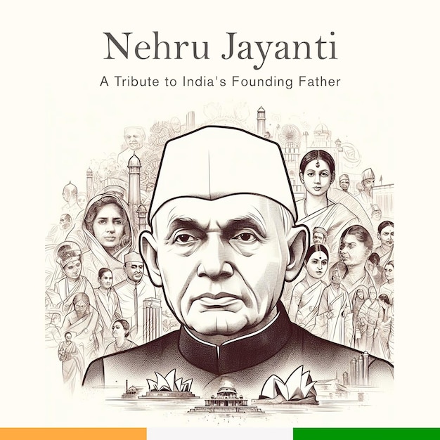 PSD nehru jayanthi 소셜 미디어 게시물