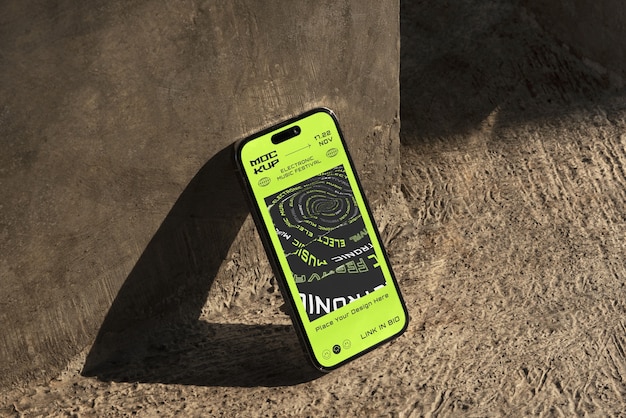 Neo brutalism aesthetic device mockup design