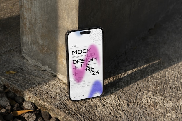 PSD neo brutalism aesthetic device mockup design