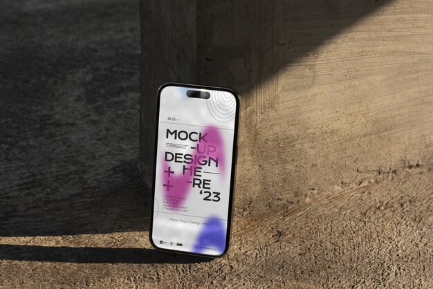 PSD neo brutalism aesthetic device mockup design