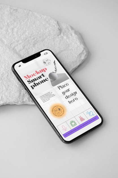 PSD neo-brutalisme esthetisch apparaat mockup-ontwerp