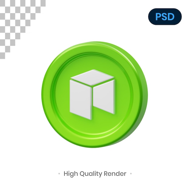 Neo coin 3d render illustration premium psd