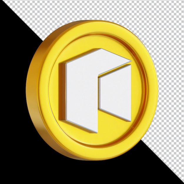 PSD neo cryptocurrency coin 3d rendering illustration