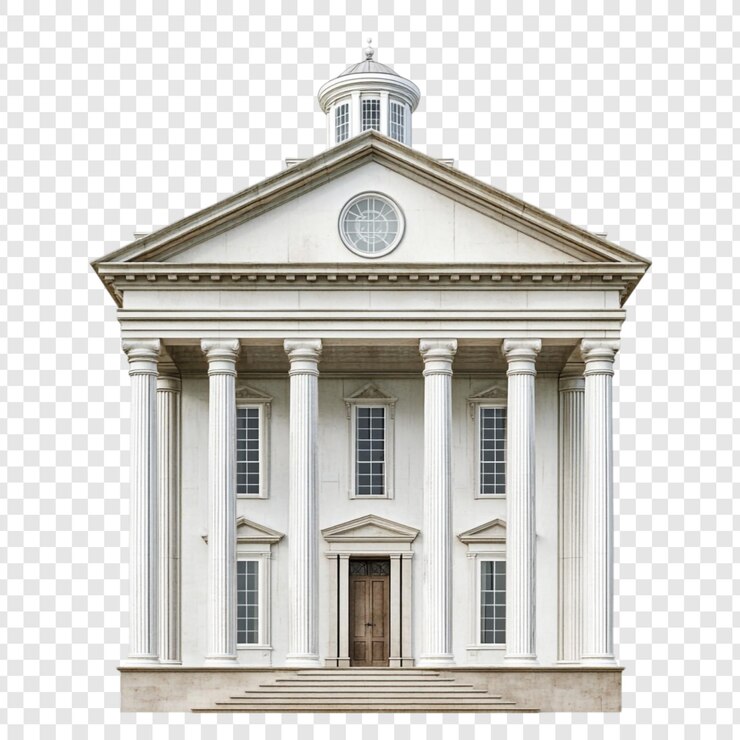 PSD neoclassical building facade architectural majesty
