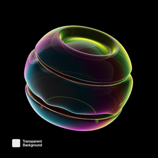 Neon 3D Abstract Shape PNG-sjabloon