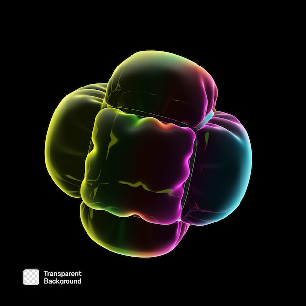 Neon 3D Abstract Shape PNG-sjabloon