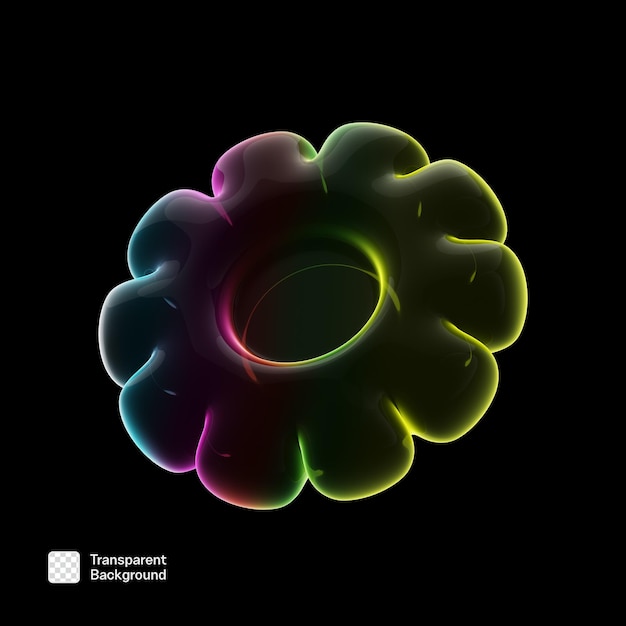 Neon 3D abstrakcyjny kształt szablon PNG