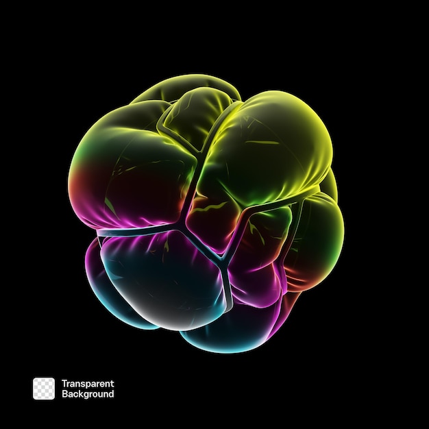 Neon 3D abstrakcyjny kształt szablon PNG