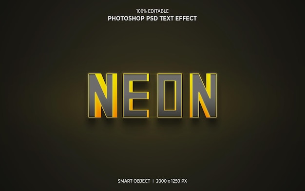 Effetto testo psd modificabile al neon 3d