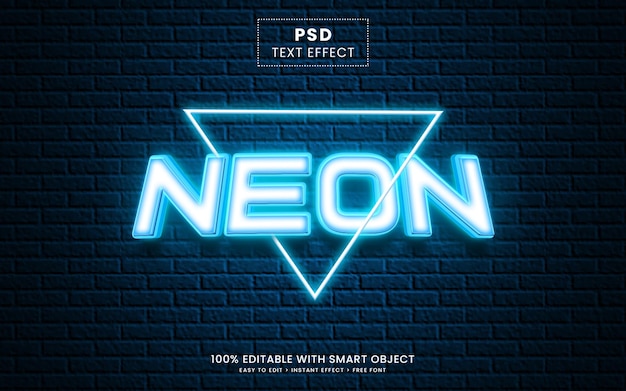 Neon 3d Edytowalny Efekt Tekstowy