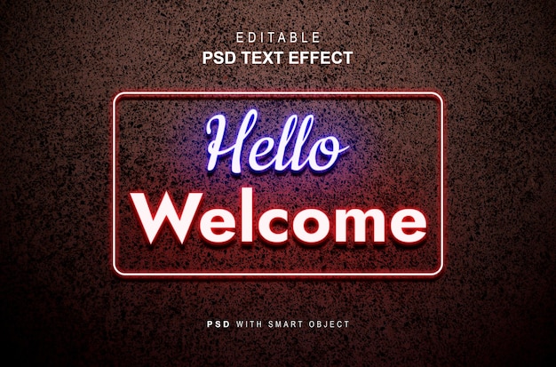 PSD effetto di testo in stile neon 3d