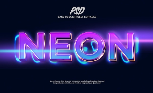 PSD neon 3d-teksteffect