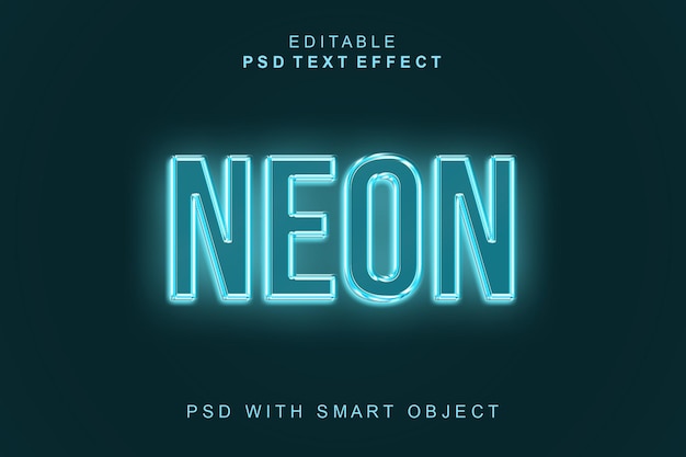 Neon 3d text effect