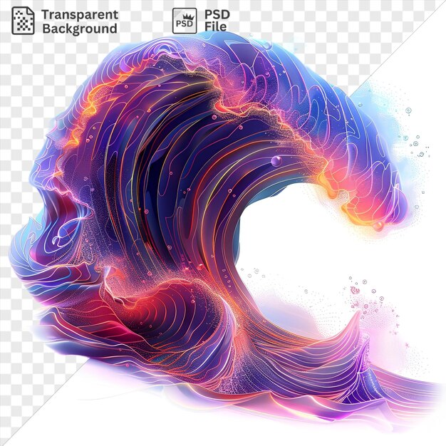 neon abstract waves vector symbol oceanic glow of the ocean