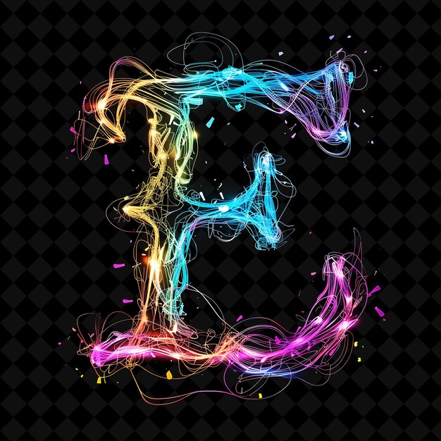 PSD neon alphabet and numbers png collection светящаяся типография элемент дизайна для современного графического искусства