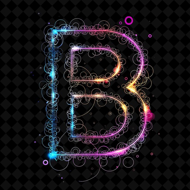 PSD neon alphabet and numbers png collection светящаяся типография элемент дизайна для современного графического искусства