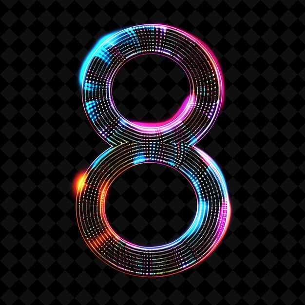 PSD neon alphabet and numbers png collection glowing typography design element voor moderne grafische kunst