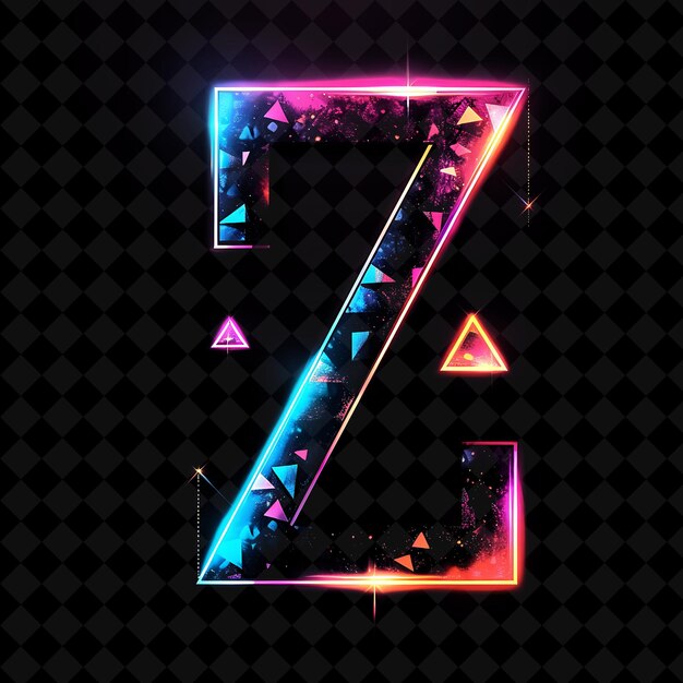 PSD neon alphabet and numbers png collection glowing typography design element voor moderne grafische kunst