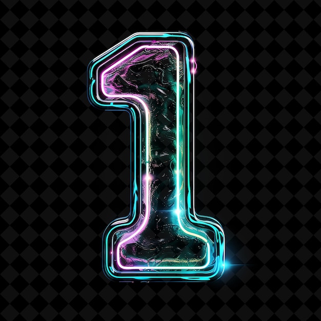 PSD neon alphabet and numbers png collection glowing typography design element voor moderne grafische kunst