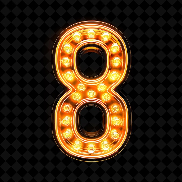 Neon alphabet and numbers png collection glowing typography design element voor moderne grafische kunst