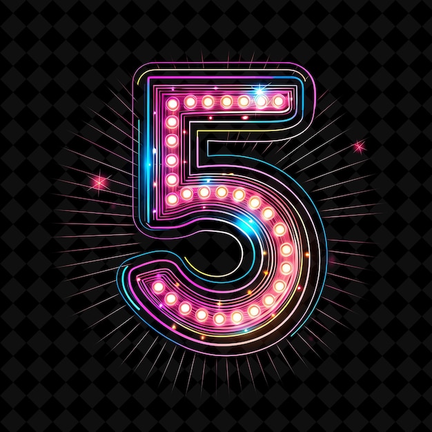 Neon Alphabet And Numbers Png Collection światła Typografia Element Projektowania Dla Nowoczesnej Sztuki Graficznej