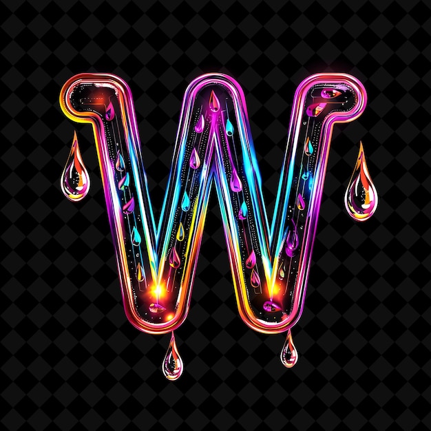 Neon Alphabet and Numbers PNG Collection Светящаяся типография Элемент дизайна для современного графического искусства