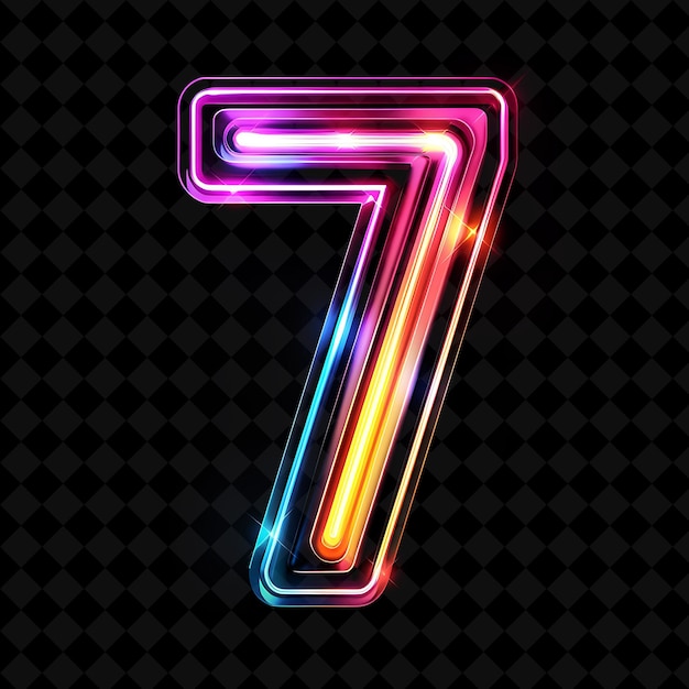 PSD neon alphabet and numbers png collection glowing typography design element for modern graphic art