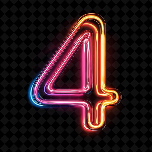 PSD neon alphabet and numbers png collection glowing typography elemento di progettazione per l'arte grafica moderna