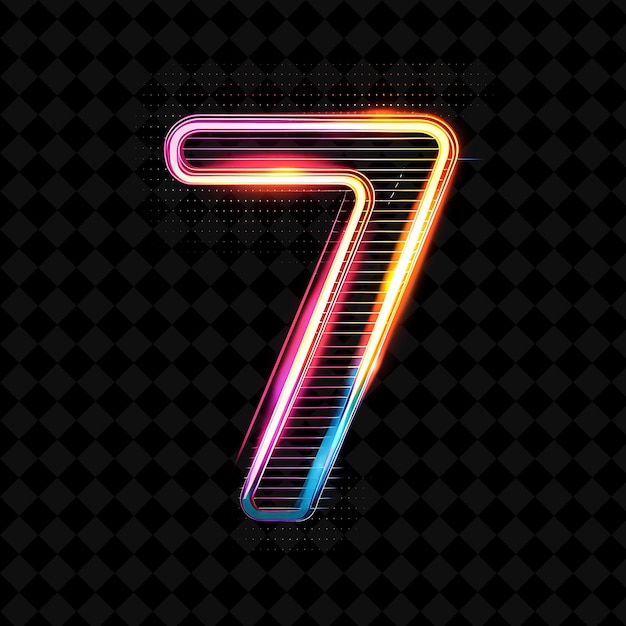 PSD neon alphabet and numbers png collection glowing typography design element for modern graphic art