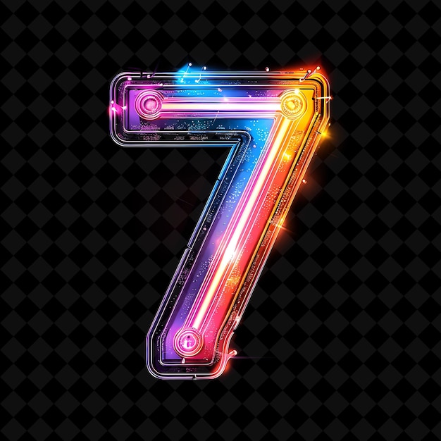 Neon alphabet and numbers png collection glowing typography design element for modern graphic art