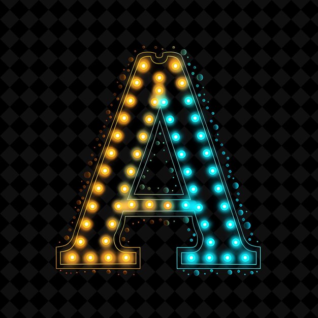 PSD neon alphabet and numbers png collection glowing typography design element for modern graphic art