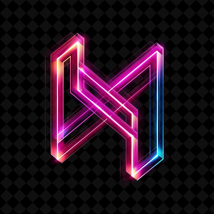 PSD neon 字母和數字 png 收藏 發光的字體設計元素為現代圖形藝術